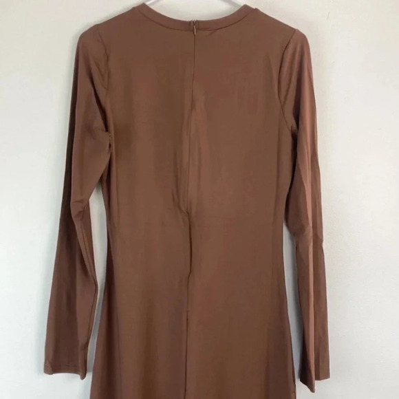 Adult Basic Long Sleeve Bodysuit Unitard Mocha Gym Yoga Workout One-Piece Dance - Picture 5 of 8